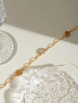 Stainless Steel White Mother-Of-Pearl Flower Necklace - V.I.P Digital Presence