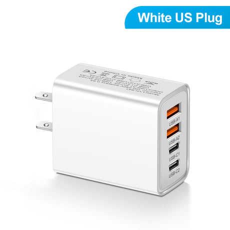 2.4A 2PD+2USB mobile phone charger charging head, American standard, European standard, British standard, travel charging head - V.I.P Digital Presence