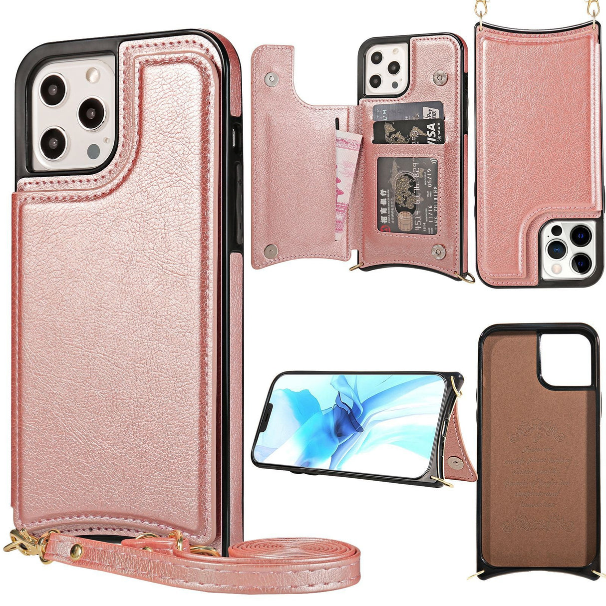 Funda de cuero para teléfono iPhone 14 Crazy Horse Funda para teléfono Apple 13 Creative max skin Funda protectora con tarjeta insertable