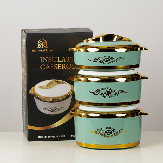 3-Piece Insulated Food Container Set (1.5L, 2L, 2.5L) - Ideal for Ramadan Celebrations, Weddings, Family Gatherings & More - V.I.P Digital Presence