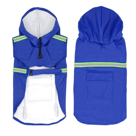 Large Dog Raincoat - Poncho Style Reflective Strip Pet Raincoat Windproof Waterproof Dog Hooded Raincoat - V.I.P Digital Presence
