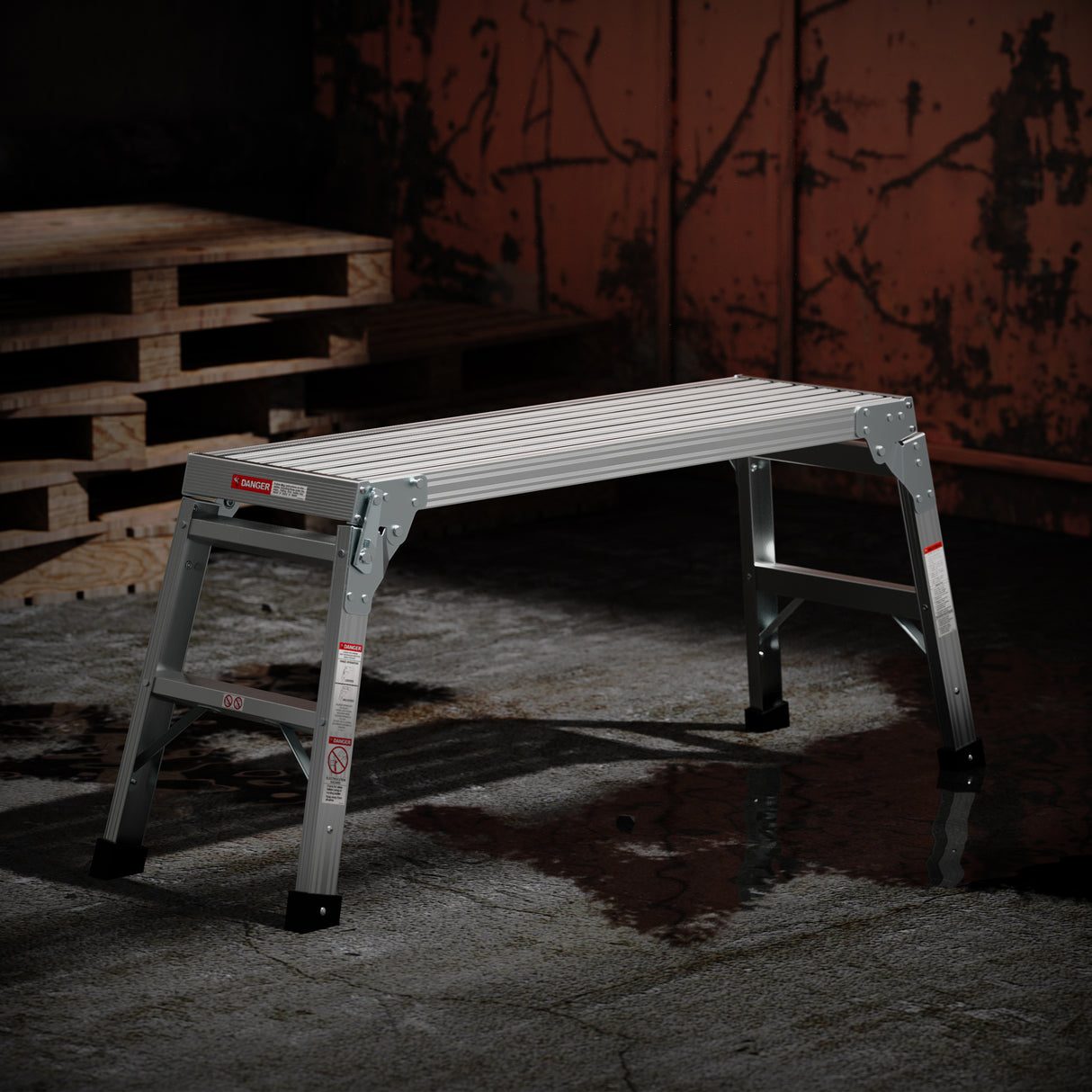 Work Platform Aluminum Portable Bench Folding Ladder ANSI Capacity 225 LBS 40" - V.I.P Digital Presence