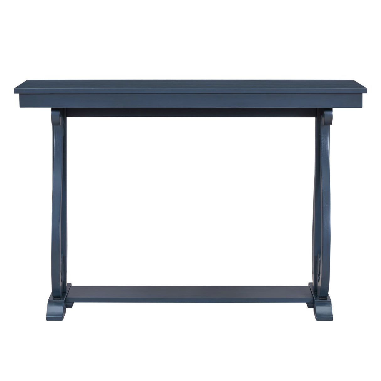 48-Inch Rustic Vintage Console Table --- Farmhouse Style Entryway Table with Open Shelf and Sturdy Construction (Navy) - V.I.P Digital Presence
