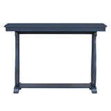 48-Inch Rustic Vintage Console Table --- Farmhouse Style Entryway Table with Open Shelf and Sturdy Construction (Navy) - V.I.P Digital Presence