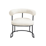 COOLCOOL Boucle dining chair set of two, medieval modern curved backrest chair, round cushion (beige Boucle) - V.I.P Digital Presence