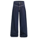 American High Street Design Denim Wide Leg Long Pants Men's Vibe Trendy Side Pleated Loose Casual Trousers - V.I.P Digital Presence