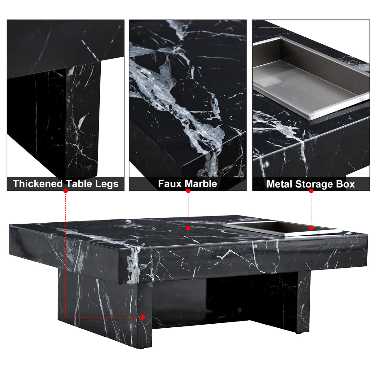 A modern and practical coffee table made of MDF material with black patterns - V.I.P Digital Presence