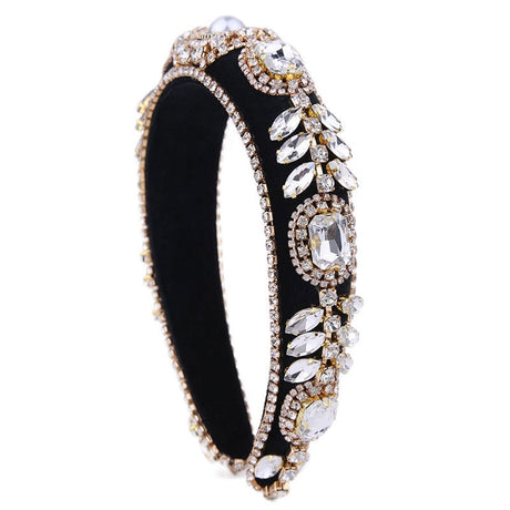 Decorated with colored glass diamond flower headband - V.I.P Digital Presence