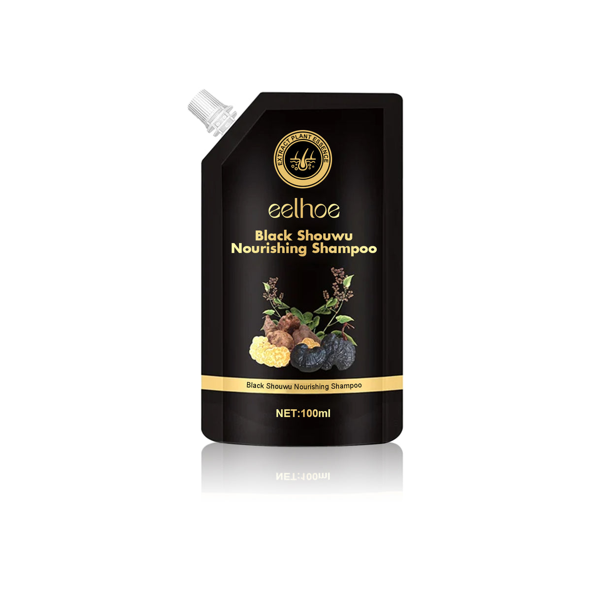Black Ganoderma Multiflorum Shampoo Natural Black Hair Thick Moisturizing Scalp Soft Wash - V.I.P Digital Presence