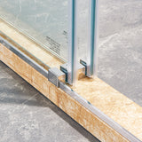 56-60 "wide x 75" high frameless double sliding shower door, 304 stainless steel chrome plated, 8mm thick SGCC tempered transpar - V.I.P Digital Presence