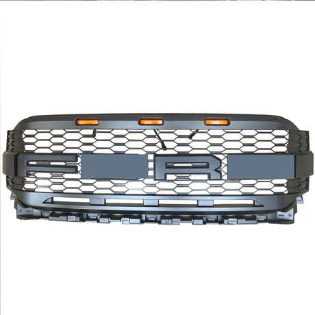 Grill For 2021 2022 2023 Ford f150 Raptor Grill Replacement W/LED Lights & Letters Matte Black - V.I.P Digital Presence
