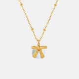 Titanium Steel Bow & Bead Pendant Necklace - V.I.P Digital Presence
