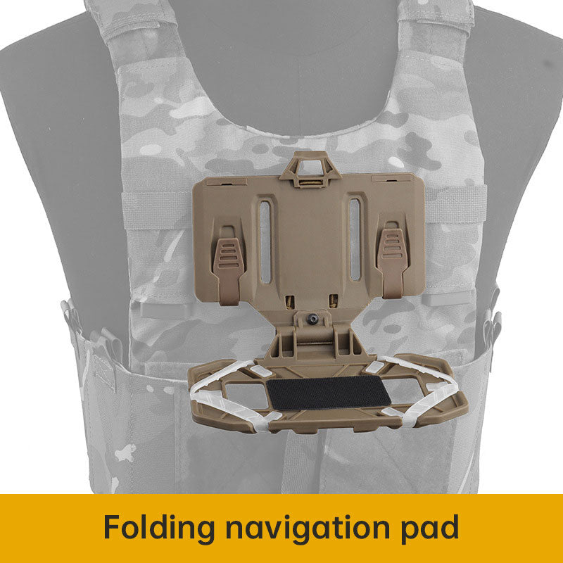 Chaleco de guerra con montaje MOLLE para colgar en el pecho, universal, portaplacas para teléfono móvil, tablero de navegación plegable
