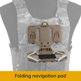 Chaleco de guerra con montaje MOLLE para colgar en el pecho, universal, portaplacas para teléfono móvil, tablero de navegación plegable