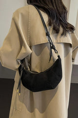 PU Leather Strap Suede Shoulder Bag - V.I.P Digital Presence