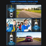 3-Camera Dash Cam – Front, Rear & Inside Car Recorder with WiFi & Night Vision - V.I.P Digital Presence