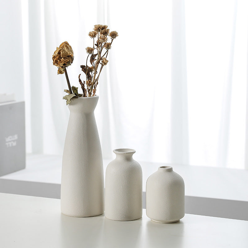 Ceramic vase decoration home living room wine cabinet flower planter modern decorative flower set of 3 pieces - V.I.P Digital Presence