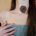 3D Rose Alloy Buckle Necklace - V.I.P Digital Presence