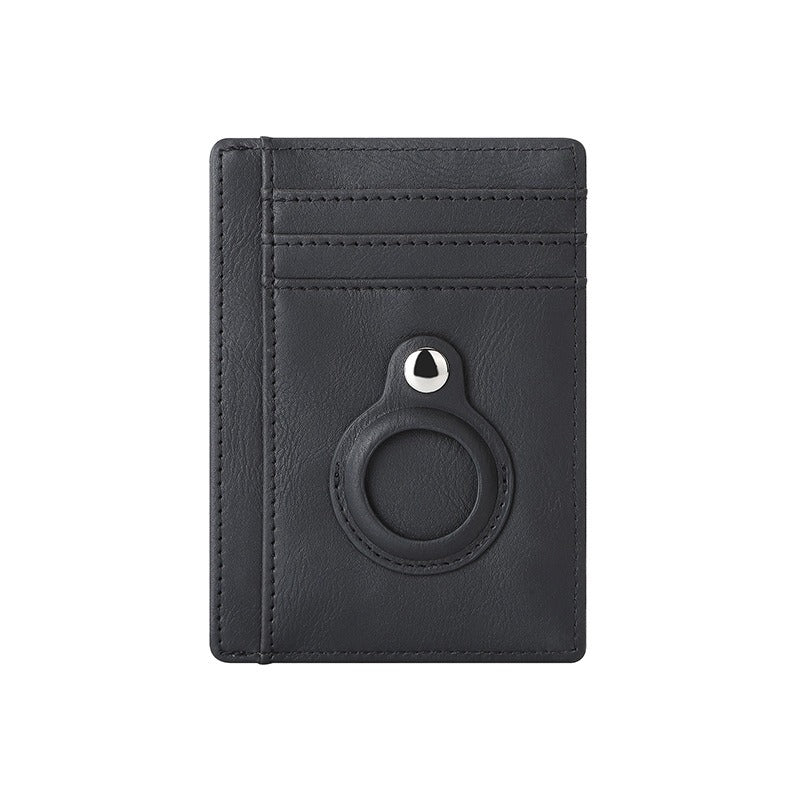 AirTag multi-card slot Apple tracker anti-lost protective cover card bag anti-theft brush Crazy Horse PU leather RFID bag - V.I.P Digital Presence