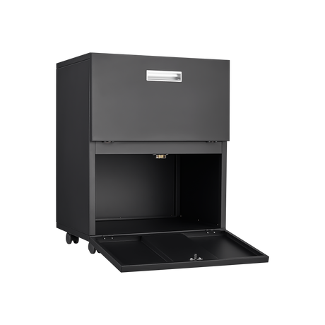 Office furniture Copier Cabinet black 2 door steel copier stand mobile pedestal file Printer Stand - V.I.P Digital Presence