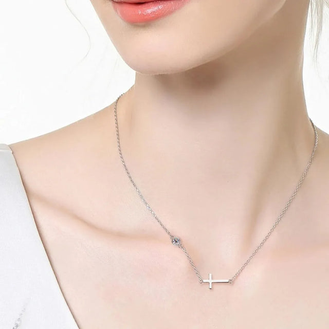 Cross 925 Sterling Silver Moissanite Necklace - V.I.P Digital Presence