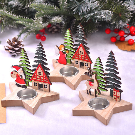 Christmas Decoration New Product Christmas Wooden Candle Stand Desktop Decoration Christmas Daily Necessities - V.I.P Digital Presence