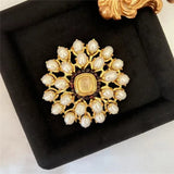 Vintage Natural Baroque Pearl Open Rings Crystal Stone Brass Metal Ring for Women Jewelry Luxury High Quality New Gifts France - V.I.P Digital Presence