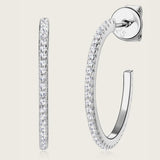 Inlaid Moissanite 925 Sterling Silver C-Hoop Earrings - V.I.P Digital Presence