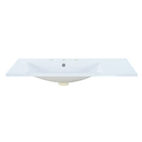 36" Single Bathroom Basin Sink, Left Offset Sink Vanity Top Only, 3-Faucet Holes, Resin - V.I.P Digital Presence