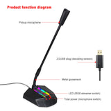 New desktop RGB luminous condenser microphone live broadcast shouting microphone gaming microphone - V.I.P Digital Presence