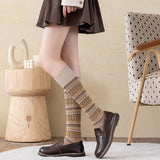 Socks Women's Middle and High Tube Calf and Knee Socks Ins Ethnic Style Net Red Style Harajuku Mori Striped Cotton Socks - V.I.P Digital Presence