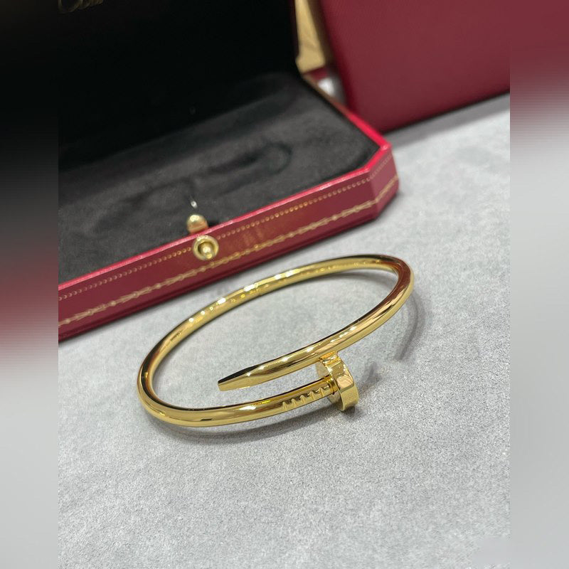 V-Gold Diamond Pavé Screw Cuff for Couples - Titanium Steel Open-Close Clasp - V.I.P Digital Presence