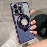 Phone case magnetic bracket Apple 14ProMax electroplated case - V.I.P Digital Presence