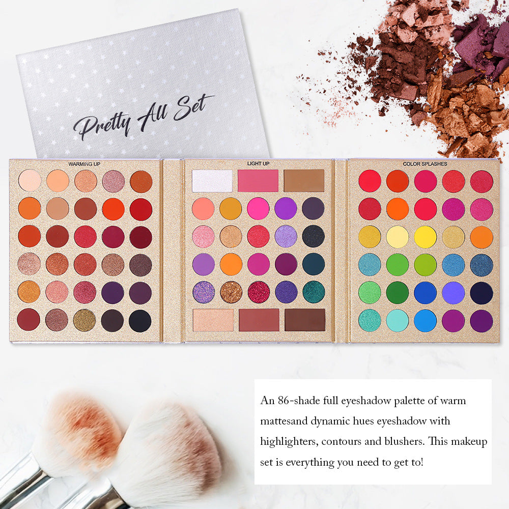 UCANBE 86 Colors Pretty Eyeshadow Palette Pearlescent Matte Eyeshadow Contouring Blush Highlight Multi effect Makeup - V.I.P Digital Presence