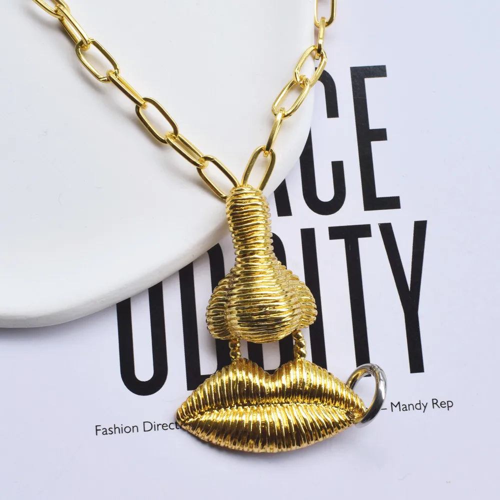 Baroque Style Exaggerated Lips Design Dangle Earrings For Women  Jewelry Vintage Ethnic Statement Earrings Accessories - V.I.P Digital Presence