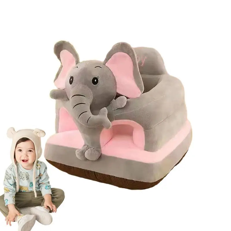 Sillón infantil con forma de animal, asiento de apoyo para el suelo de felpa, sillón infantil para sentarse.