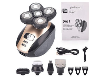 Multifunctional 5-Head Shaver Rechargeable Razor Water Washing Bald Head Machine Five-In-One Razor - V.I.P Digital Presence