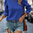 Textured Round Neck Long Sleeve Sweatshirt - V.I.P Digital Presence