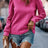 Textured Round Neck Long Sleeve Sweatshirt - V.I.P Digital Presence