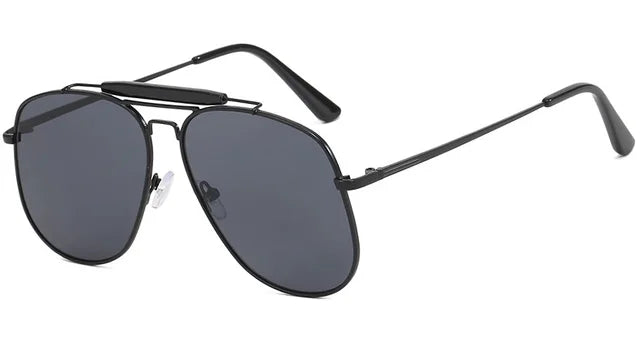 Metal Frame Pilot Sunglasses For Women Double Bridge Champagne Sun Glasses Woman Luxury Square Clear Oversize Shades - V.I.P Digital Presence
