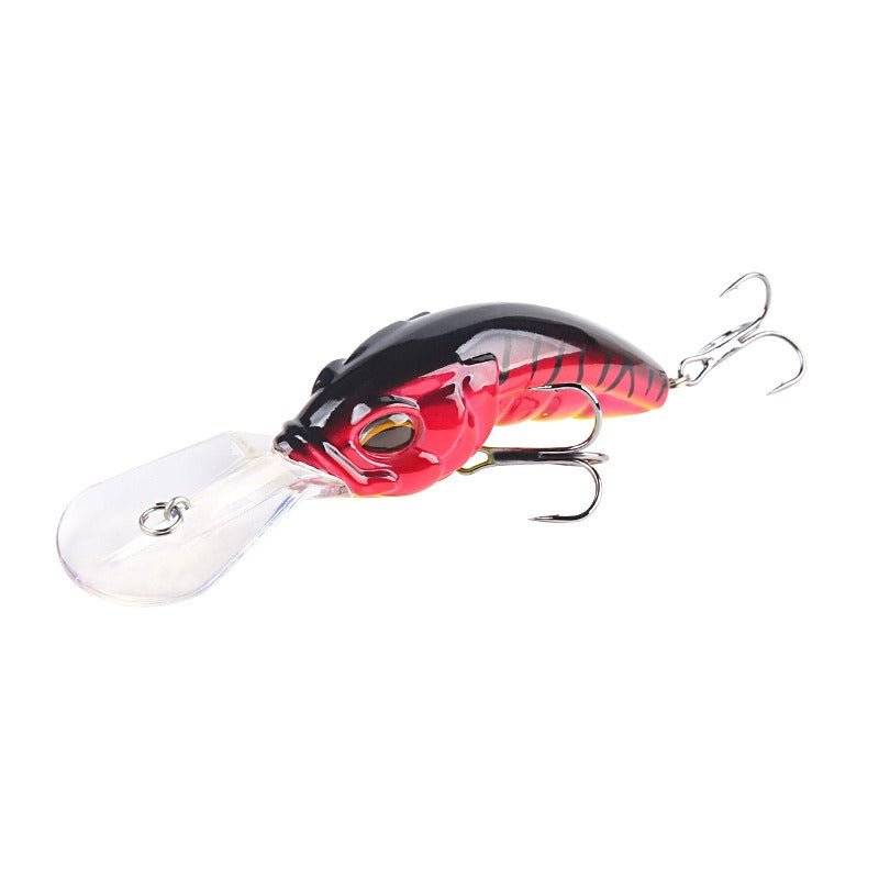 Cebo falso de lengua ancha, ABS Rock Mino, para buceo profundo, 10,4 cm, 14,5 g, con cuentas y tres anzuelos mejorados, con forma de gusano simulado.