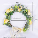 Flower garland headwear, forest style girl, sweet vacation, photography, hair accessories, simulated flowers, green leaves, flower garland - V.I.P Digital Presence