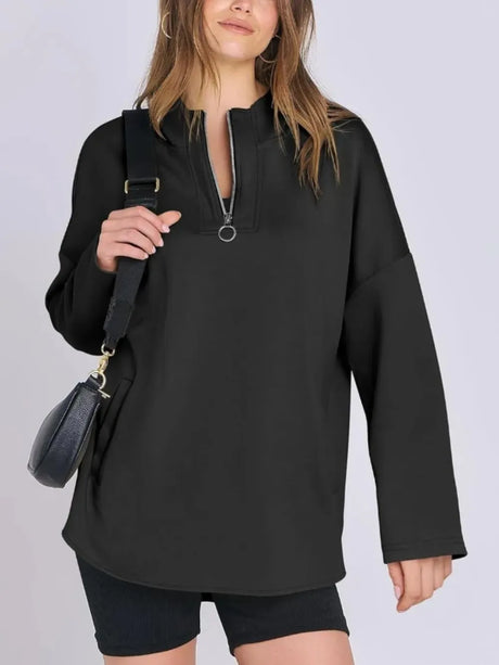 Quarter Zip Long Sleeve Hoodie - V.I.P Digital Presence