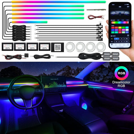 Suitable for 256 color dynamic light and shadow ambient lighting in cars universal car models with added welcome lights - V.I.P Digital Presence