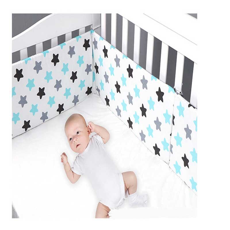 Print Baby Bed Bumper Double-faced Detachable Newborn Crib Around Cot Protector Kids Room Decor - V.I.P Digital Presence
