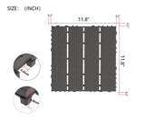 Plastic interlocking deck tiles, 44 waterproof outdoor terrace deck tiles, 12 "x12" square gray - V.I.P Digital Presence