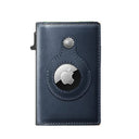 Leather Sliding Wallet Bi-Fold Credit Card Wallet Automatic Pop-Up Card Holder With Air Tag Protective Sleeve - V.I.P Digital Presence