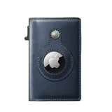 Leather Sliding Wallet Bi-Fold Credit Card Wallet Automatic Pop-Up Card Holder With Air Tag Protective Sleeve - V.I.P Digital Presence