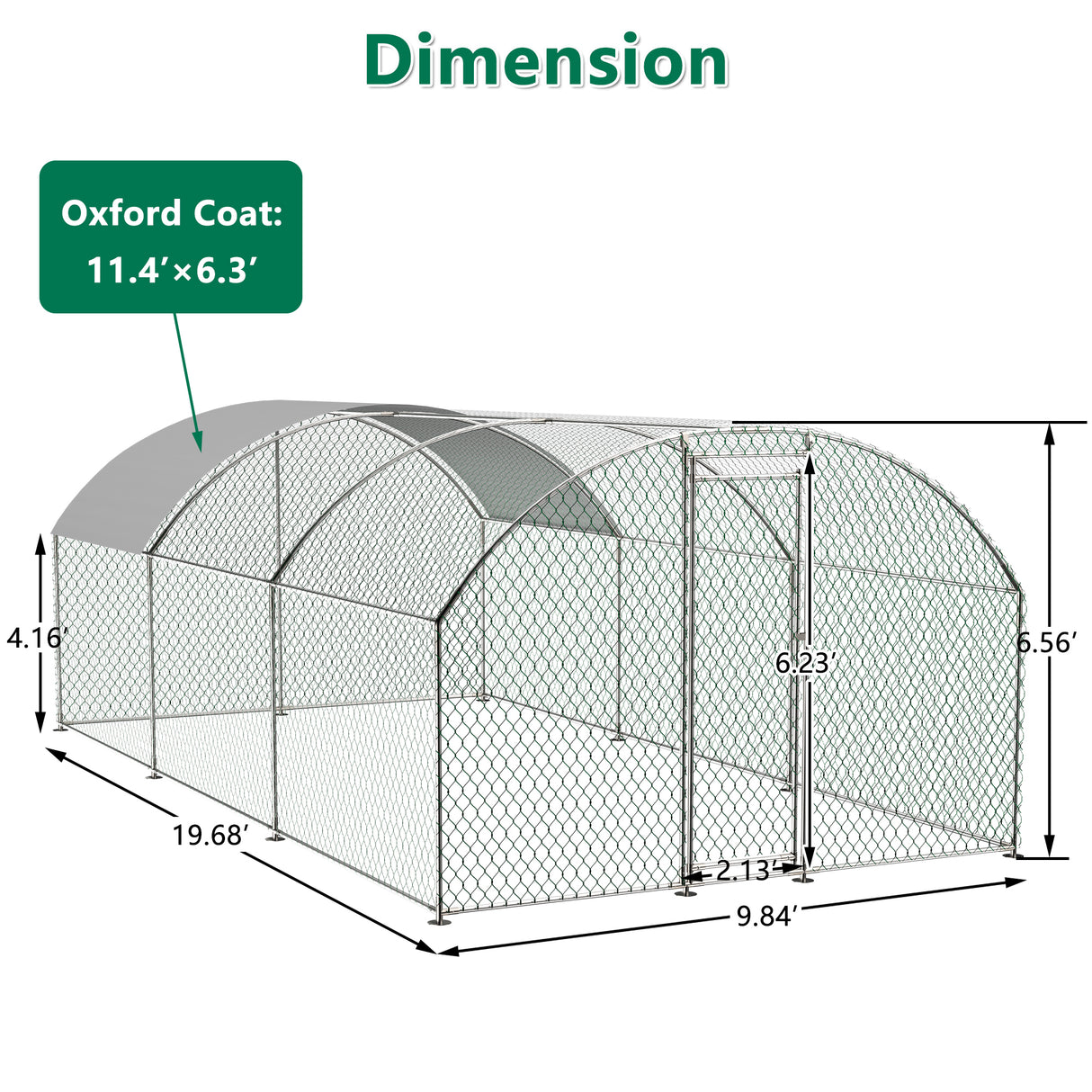 Large dome shaped walk-in fence cage metal chicken coop with waterproof and UV resistant cover, pipe diameter 1 inch - V.I.P Digital Presence
