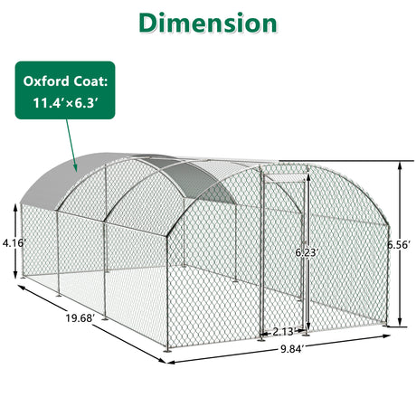 Large dome shaped walk-in fence cage metal chicken coop with waterproof and UV resistant cover, pipe diameter 1 inch - V.I.P Digital Presence